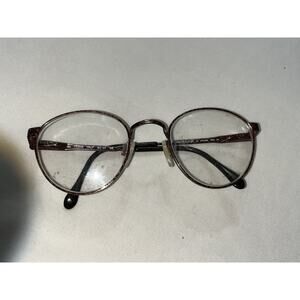 Luxottica 402 Eye Glasses Round Burgundy Tortoise Shell Carbomahogany 47-20-140